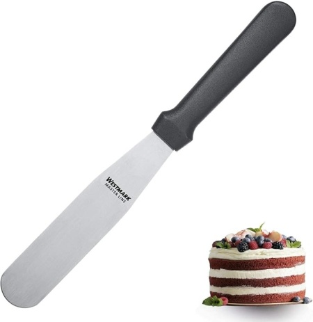 Spatulă profesională dreaptă și flexibilă pentru patiserie și bucătărie Westmark Master Line, 3 x 14 cm (lungime totală 26 cm), inox și plastic, Negru/Argintiu - Img 3