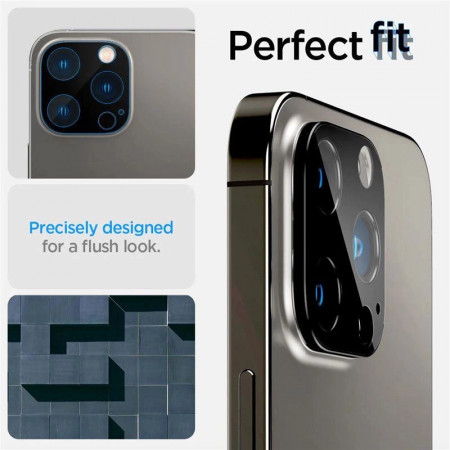 Spigen Optik.tR Protector Camera pentru iPhone 14 Pro / Pro Max / 15 Pro / Pro Max - Negru 2 buc. - Img 3
