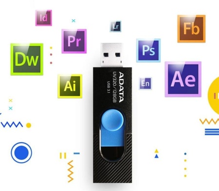Stick Memorie AData UV320 128GB, USB 3.1, Black-Blue - Img 6