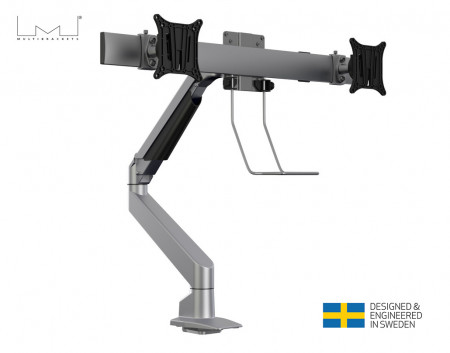 Suport 2 monitoare Gas Lift Multibrackets MB-5938, 15"-28", min.2x1-max.2x5 kg , argintiu