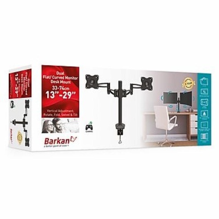 Suport birou 2 monitoare Barkan E642.B, 15&quot;-29&quot;,4kg, 5 miscari, Negru - Img 6