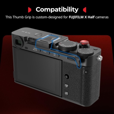 Suport / Priză pentru Degetul Mare SMALLRIG cu Capac pentru Pat Cald și Buton Declanșator pentru FUJIFILM X-E5 (Negru) - 5452 - Img 4