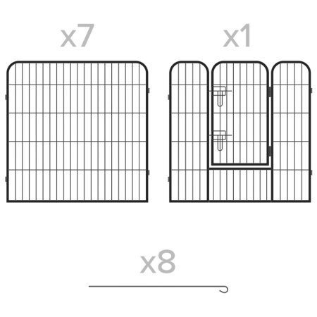 TARC MODULAR PENTRU CAINI 8 PANOURI 80X80 CM REBEL ANIM - Img 8