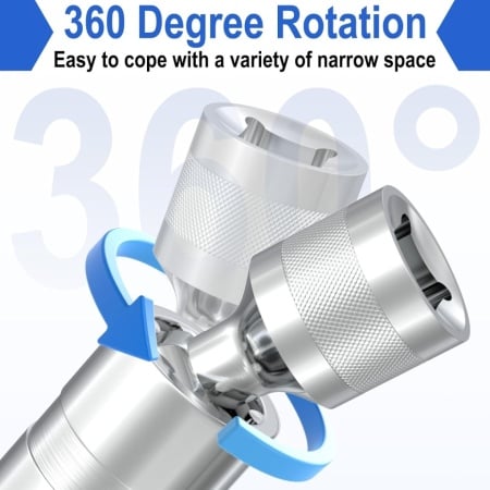 Trusă Chei Magnetice pentru Bujii 14 mm și 16 mm (9/16" și 5/8") cu Articulație Cardanică Rotativă 360°, Tubulare cu Pereți Subțiri din Oțel Crom-Vanadiu cu Profil în 12 Colțuri, Compatibile BMW, MINI, Nissan, Antrenare 3/8 Inch - Img 7