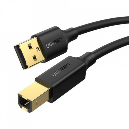 UGREEN US135 USB 2.0 AB cablu imprimanta, placat cu aur, 3m (negru)