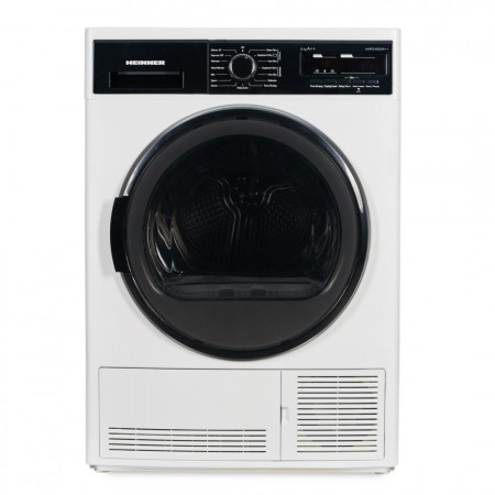 Uscator de rufe Heinner HHPD-V904A++, Pompa de caldura, 9 kg, 15 programe, Clasa A++, Display LED, Lumina cuva, Alb