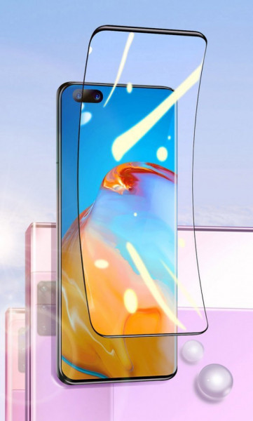 2 x Folie protectie 3D din plastic, Baseus 0,15 mm pentru Huawei P40 negru (SGHWP40-KR01) - Img 2