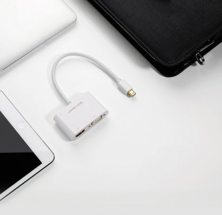 Adaptor Ugreen HDMI / VGA - mini DisplayPort 4K@30 Hz Full HD 1080p white (MD108 10427) - Img 4