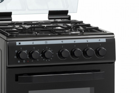 Aragaz mixt Heinner HFSC-V60LITGC-WH, 4 arzatoare gaz, Dispozitiv de siguranta plita, Aprindere electrica, Cuptor electric, Timer, Grill, Clasa A, 50 cm, Alb - Img 3
