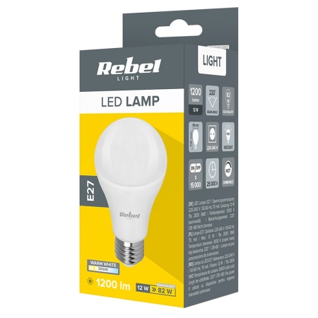 BEC LED E27 A60 12W 230V 3000K REBEL - Img 3