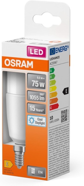 Bec LED OSRAM Star Stick Tubular B11 10W, Lumină Albă Rece (Cool Daylight), Finisaj Mat, Fără Mercur - Img 5