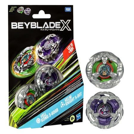 BEYBLADE X PACHET DUO YELL KONG 3-60GB SI HELM KNIGHT 5-80T - Img 3