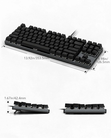 Black Shark Sixgill K1 Wired Mechanical Gaming Keyboard, RGB, US Layout - Img 2