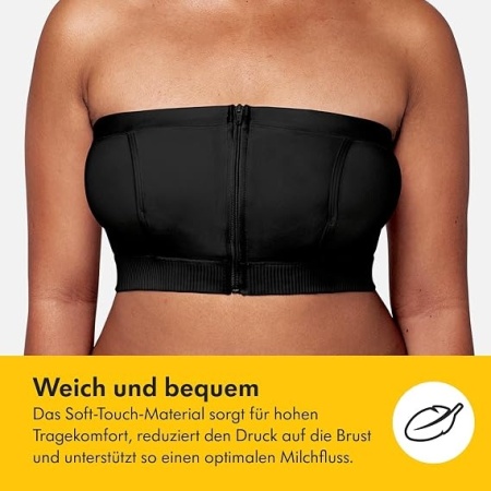 Bustieră pentru Pompare Mâini Libere Medela Hands-Free Pumping Bustier, Tehnologie Adaptive Stretch pentru Confort și Flux Optim de Lapte, Fără Cusături Deranjante, Compatibilă cu Pompe Electrice Duble și Simple, 93% Nailon / 7% Elastan - Img 3