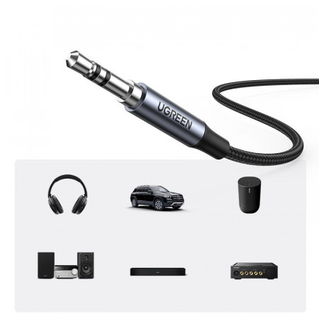 Cablu AUX audio stereo Ugreen 3,5 mm mufa - USB tip C pentru smartphone 1 m negru (CM450 20192) - Img 2