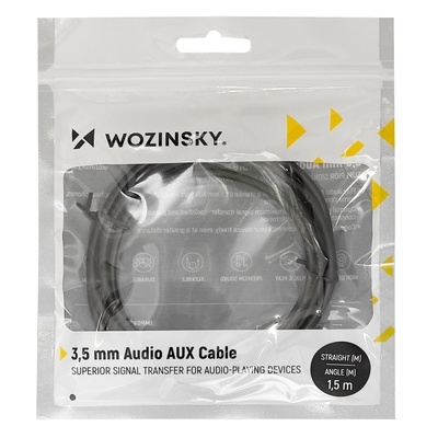 Cablu AUX Wozinsky unghi drept (mascul-mascul) mini jack 2m negru - Img 8