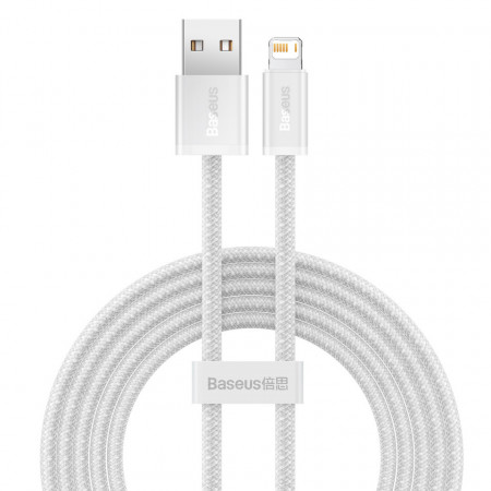 Cablu Baseus Dynamic USB la Lightning, 2,4 A, 2 m (alb)