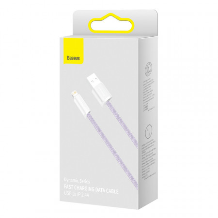 Cablu Baseus Dynamic USB la Lightning, 2,4 A, 2 m (violet) - Img 3