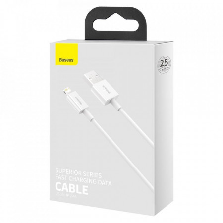Cablu Baseus USB - Lightning 2.4A, 1 m White (CATLYS-02) - Img 3