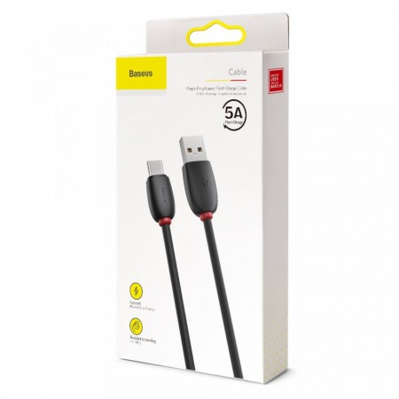 Cablu de date si incarcare , Baseus Purple Ring HW Quick Charger Usb la USB Type C 40W 1m Black - Img 6
