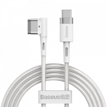 Cablu Incarcare USB Type-C - T MagSafe 2 Baseus Zinc Angular L-Shape, Pentru Apple MacBook Air 13 / Macbook Air 11 / Macbook Pro 14 / Macbook Air 17, Magnetic, 60W, 2m, Alb