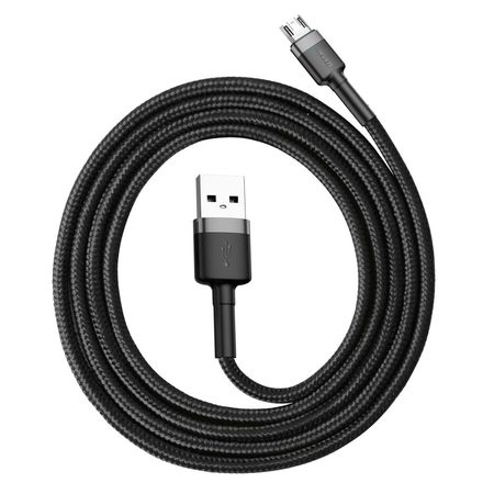 Cablu micro USB QC3.0 1.5A , 2M, BASEUS Cafule Durable Nylon, negru - Img 2