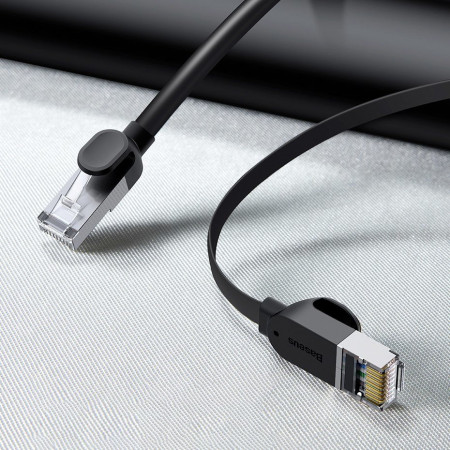 Cablu patchcord Ethernet plat Baseus RJ45 Cat 6 1000Mbps 3 m negru (PCWL-C01) - Img 5