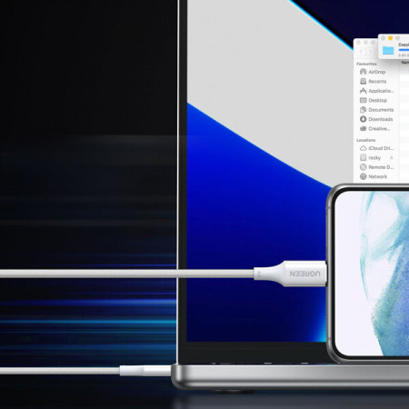 Cablu PD Ugreen US557 USB-C / USB-C 100W 1m - alb - Img 4