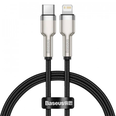 Cablu USB-C pentru Lightning Baseus Cafule, PD, 20W, 0,25m (negru)
