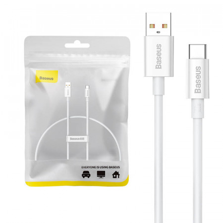 Cablu USB la USB-C Baseus Superior 100W 0,25 m (alb)