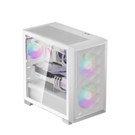 CARCASA PCCOOLER, Mini Tower, mATX, fara sursa, sticla securizata, 2 ventilatoare incluse, iluminare ARGB, alb, USB 3.2 gen 2 x 2, mic, audio, "C3D310 ARGB WH" - Img 5