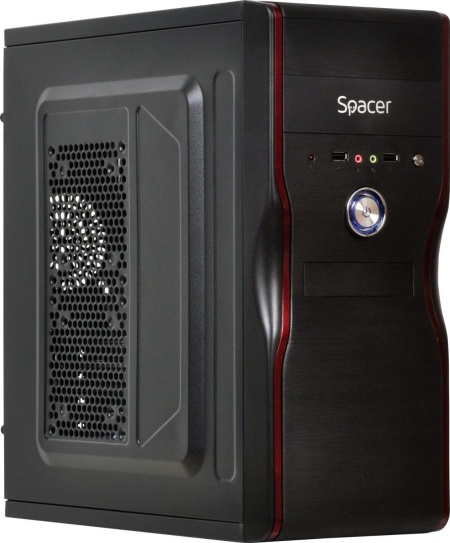 Carcasa Spacer, New Mercury, ventilor 12cm, HD audio, ATX Mid-Tower,sursa 500W Black - Img 9