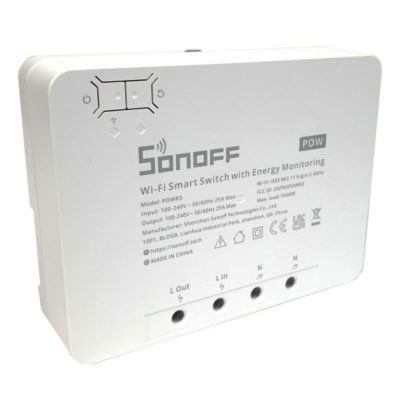 Comutator inteligent de releu WiFi Sonoff POWR3 de mare capacitate (25A / 5500W), cu contor de putere și protecție la suprasarcină - Img 4