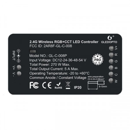 Controler LED Gledopto Zigbee Pro RGB+CCT (Zigbee+RF) 12V / 24V / 36V / 48V / 54V DC - Img 2