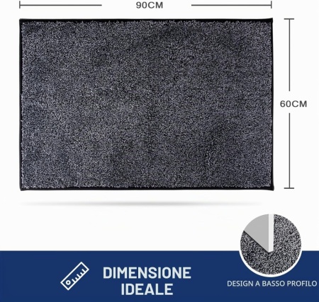 Covoraș de Intrare pentru Reținerea Murdăriei și Umezelii Typec Home 60 x 90 cm, Bază Cauciucată Antiderapantă TPR, Profil Subțire cu Margini Ranforsate, Lavabil la Mașină, pentru Hol, Ușă Intrare, Bucătărie și Baie - Img 7