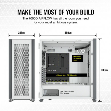 CR Case 7000D AIRFLOW Full-Tower White - Img 4