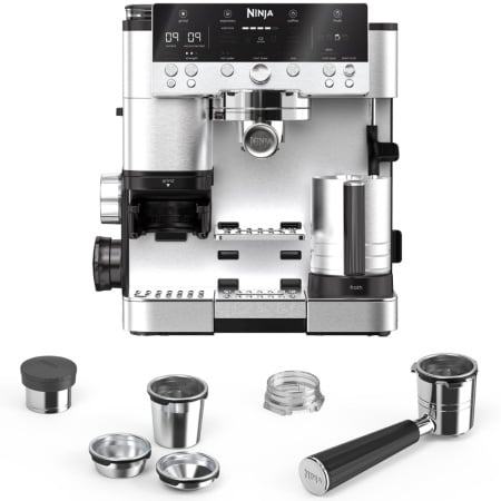 Espressor semi-automat 3in1 Ninja Luxe Café Premier ES601EU, 1650W, Cold Brew, rasnita incorporata cu 25 trepte de macinare, Barista Assist, cantar incorporat, recipient de spumare cu tel integrat, autocuratare a sistemului de spumare, inox - Img 7