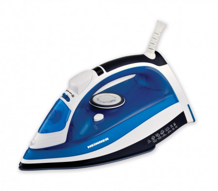 Fier de calcat Heinner Azuritte HSI-2400AZ, 2400 W, Talpa ceramica, Auto-oprire, Albastru