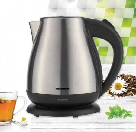 Fierbator Heinner HEK-17IX, 1850-2200 W, 1.7 L, element incalzire inox, oprire automata, Inox - Img 3