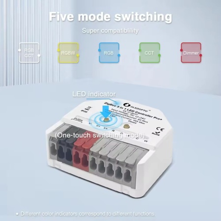 Gledopto GL-C-301P ZigBee Pro+ (Zigbee 3.0 + RF 2.4GHz) Ultra Mini 5-in-1 RGBCCT LED strip controller - Img 2