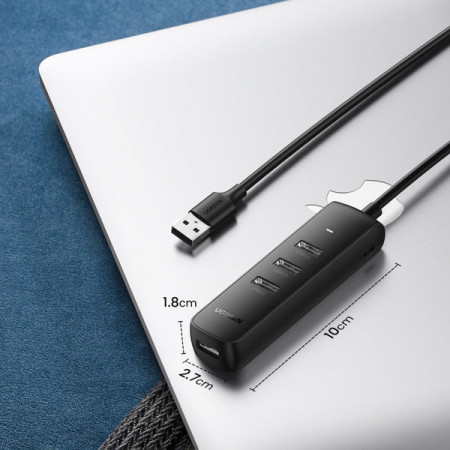HUB USB 4-în-1 Ugreen - 4x USB tip A 3.0 PD DC 12V 0.25m negru (CM416 10915) - Img 3