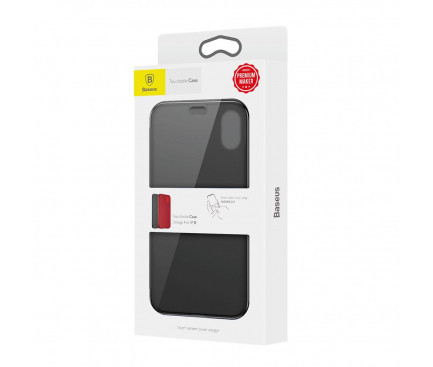 Husa Cu Ecran Tactil Baseus Touchable Pentru Apple IPhone X, Neagra, Blister