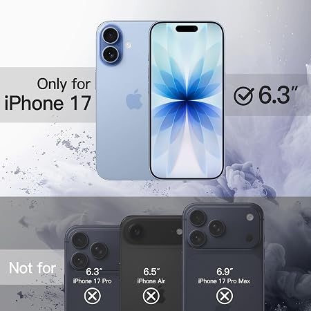 Husa de protectie JETech compatibila cu iPhone 17, protectie antisoc, spate rezistent si margini flexibile, Fog Blue / Albastru Ceata - Img 6