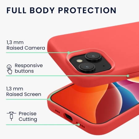 Husă de Protecție pentru Apple iPhone 15 din Silicon TPU Flexibil Anti-Șoc, Margini Înălțate pentru Ecran și Cameră, Suprafață Mată Anti-Alunecare, Compatibilă Încărcare Wireless, Coral Fluorescent - Img 5