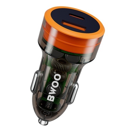 INCARCATOR AUTO 38W QC 18W + PD 20W - TRANSPARENT - Img 2