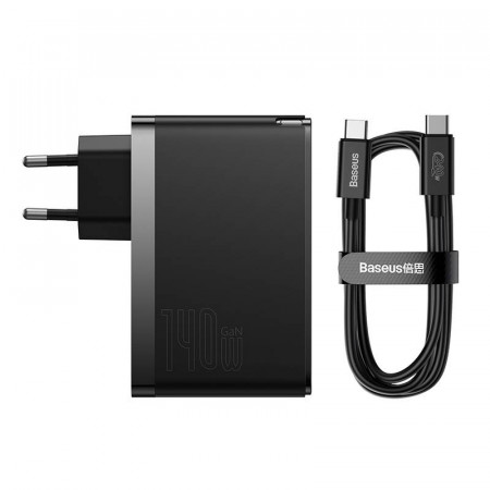 Incarcator de perete Baseus GaN5 Pro 2xUSB-C + USB, 140W (negru) - Img 3