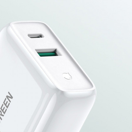 Incarcator priza Ugreen USB Type C / USB 36 W Quick Charge 4.0 Power Delivery white (60468 CD170) - Img 2