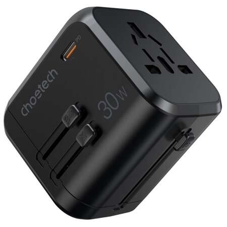Incarcator Retea Choetech PD5008 3xUSB-A 2xUSB-C GaN 35W US/EU/UK/AU Negru - Img 2