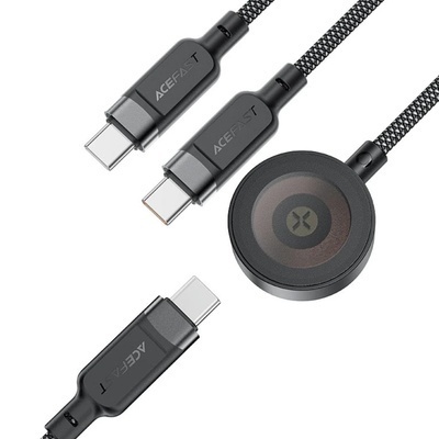 Incarcator Wireless Acefast 4in1 pentru Apple Watch Series, USB-C, Negru - Img 8