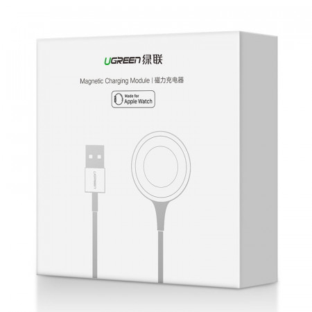 Incarcator wireless MFI Qi Ugreen pentru Apple Watch cu cablu incorporat 1m alb (CD177) - Img 3